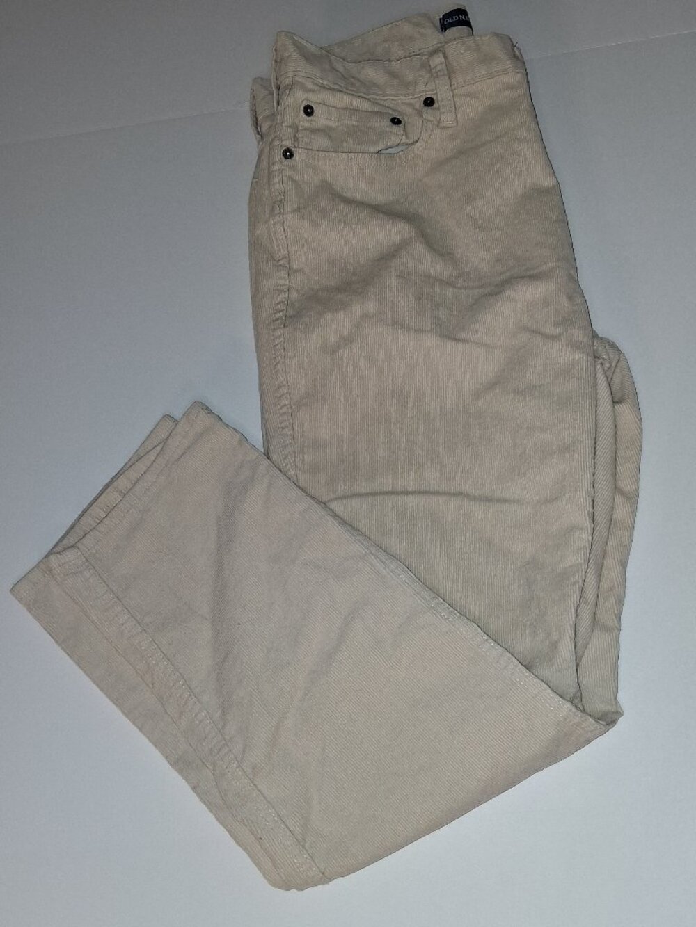 34x30 Cream Old Navy Men's Slim Built-In Flex Corduroy Pants